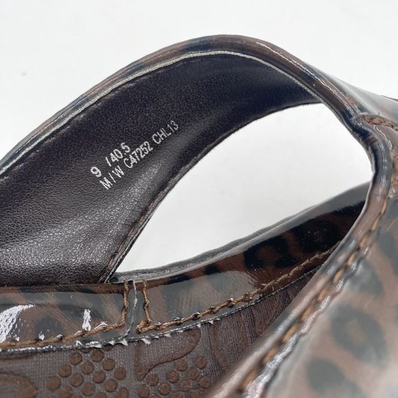 b.o.c. Born Concept Women's Cheetah Leopard Patent Leather Flip Flop Sandals 9 - Picture 8 of 9